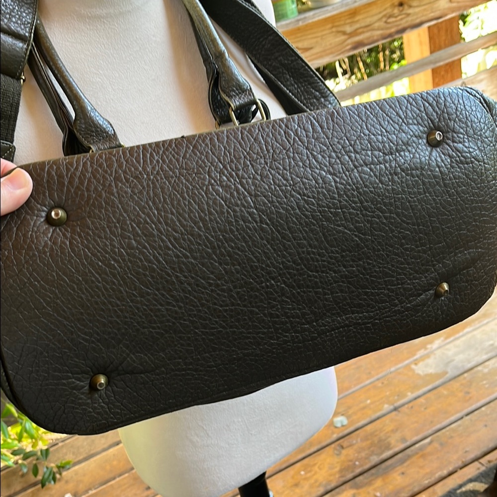 PISTIL Olive Green Shoulder Bag with Leather Handles - Picture 13 of 17